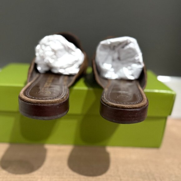 EUC | Tory Burch | Suede Chocolate Brown Mules | $100 - Picture 7 of 8